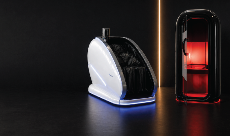 Polar Wave dry cold therapy pod and Red Zone infrared sauna